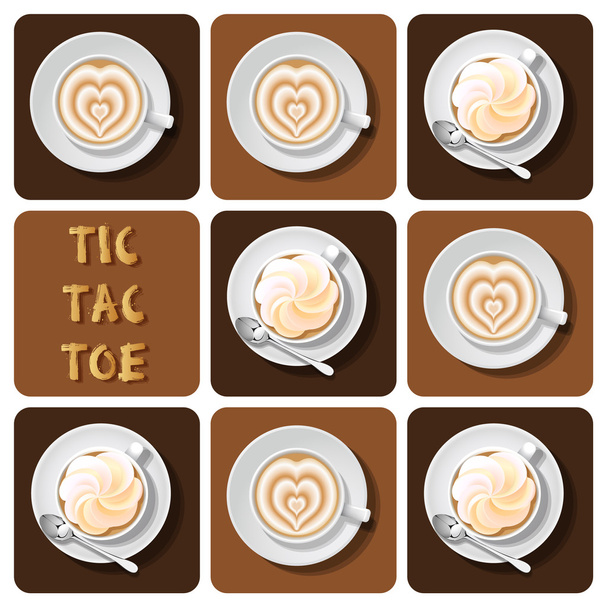Tic-Tac-Toe de latte
 - Vetor, Imagem
