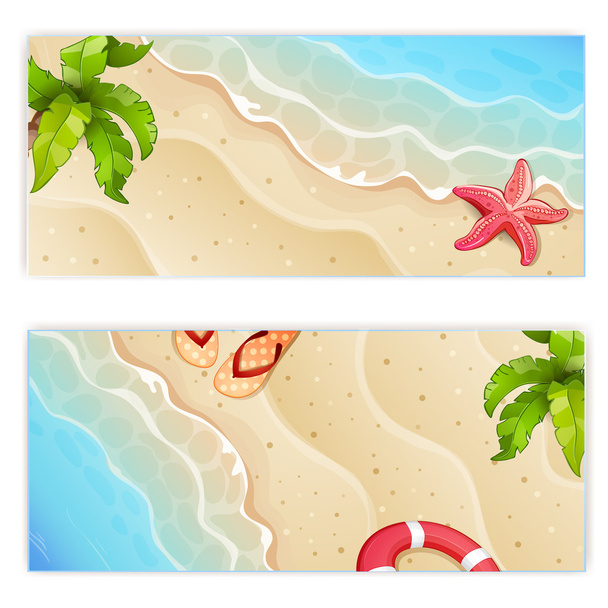 Set of two summer vacation banner. - Vetor, Imagem