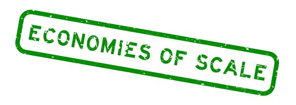 Grunge zöld gazdaságosság skála szó négyzet gumi pecsét fehér háttér - Vektor, kép