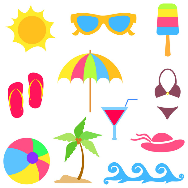 Summer vacations elements - Vector, afbeelding