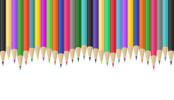 kleurrijke potloden grens - Vector, afbeelding