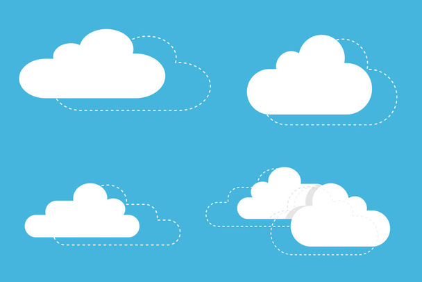 Мінімальна розділена лінія Хмари, елементи дизайну  - Вектор, зображення