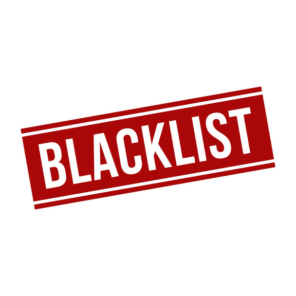 Чорний список Штамп, чорний список Квадратний знак - Вектор, зображення