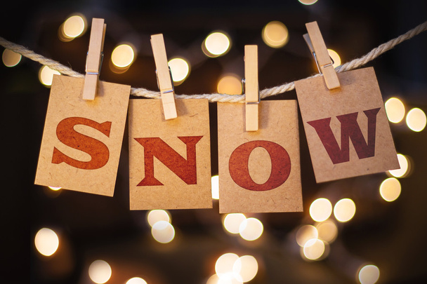 Snow Concept Clipped Cards and Lights - Foto, immagini