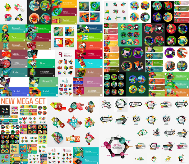 Super mega conjunto de layouts gráficos de papel geométrico abstrato
 - Vetor, Imagem