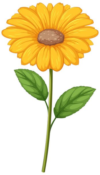 Canlı sarı bir çiçeğin vektör çizimi. - Vektör, Görsel