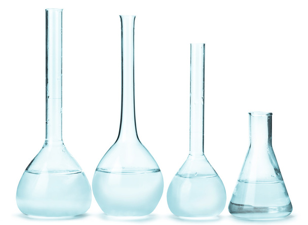 variedad de bombillas de vidrio con reactivos
  - Foto, imagen