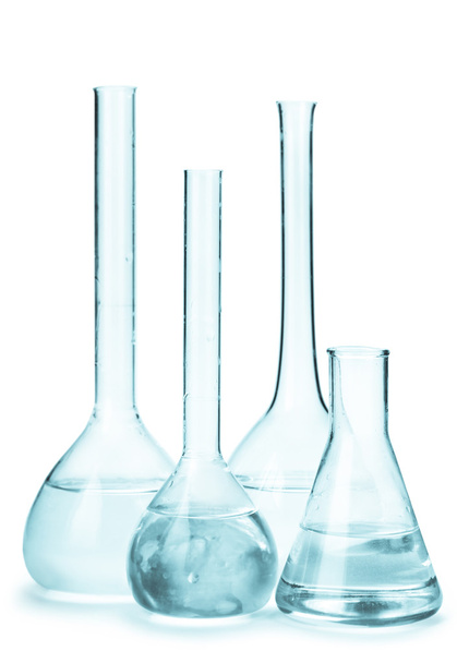 set of flasks with reagents  - Fotoğraf, Görsel