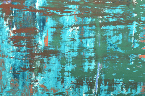 fundo arte abstrata em tons azuis com arranhões coloridos e arranhões - Foto, Imagem