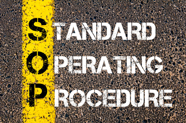 Acrónimo comercial SOP as Standard Operating Procedure
 - Foto, imagen