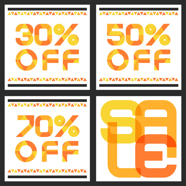 Sale banner with 30, 50, 70 percent discount. Abstract vector ba - Vector, Image