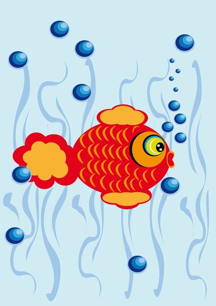 poisson dessin animé sur fond isolé
 - Vecteur, image