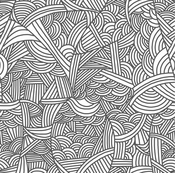 Seamless pattern with hand-drawn waves. - Vettoriali, immagini