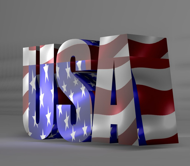 USA woord 3d dollar vlag - Foto, afbeelding