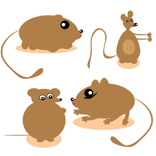 Mice on the isolated background - Vector, Image