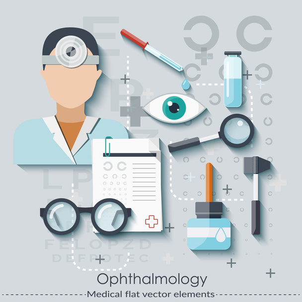 Ophtalmologie dans un style plat. Soins de santé et concept médical. Illustration vectorielle
 - Vecteur, image