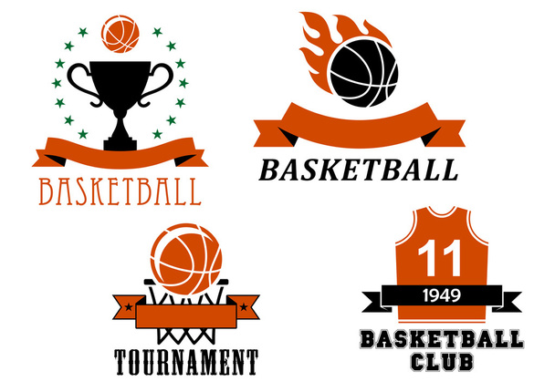 Plantillas de emblema de club y torneo de baloncesto
 - Vector, imagen
