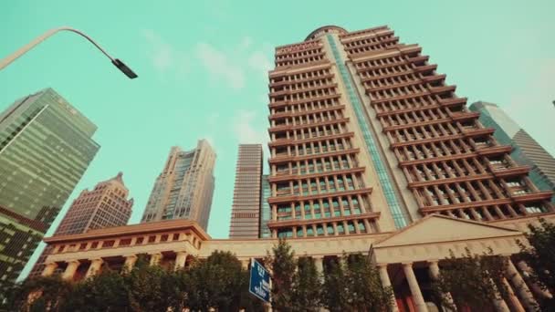 Stadtbild mit Wolkenkratzern der Stadt, China - Filmmaterial, Video
