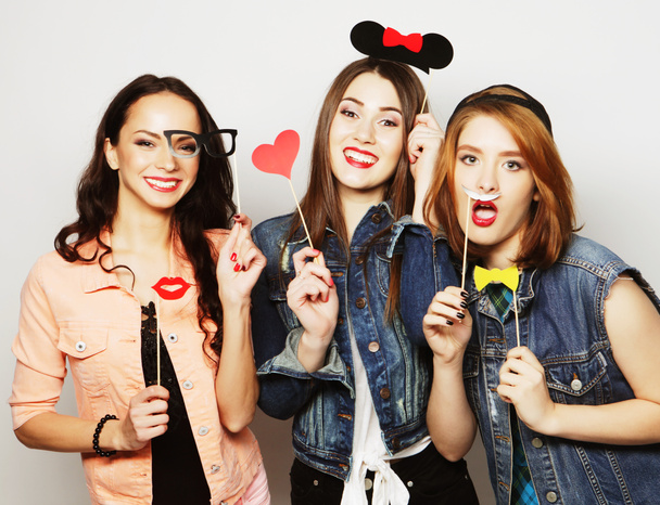 hipster girls best friends ready for party - Foto, Imagen