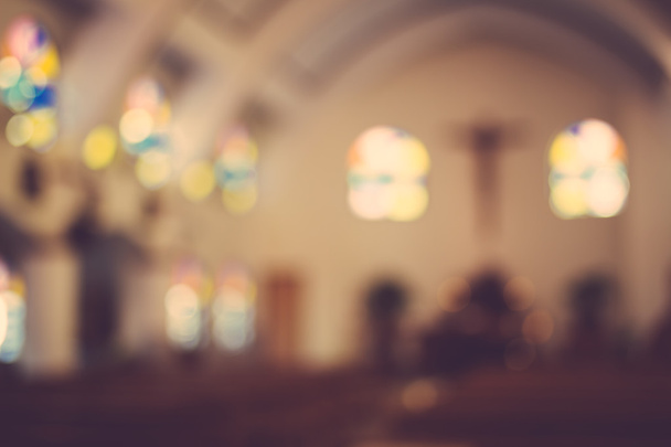 church interior blur abstract background - Photo, Image