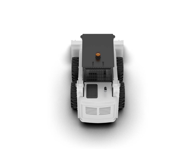 Skid volant nakladač izolovaný na bílém pozadí. 3D vykreslování - ilustrace - Fotografie, Obrázek