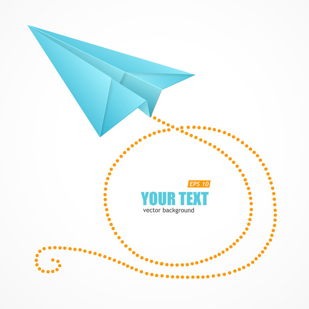 Vector blue paper plane and text box - Vetor, Imagem