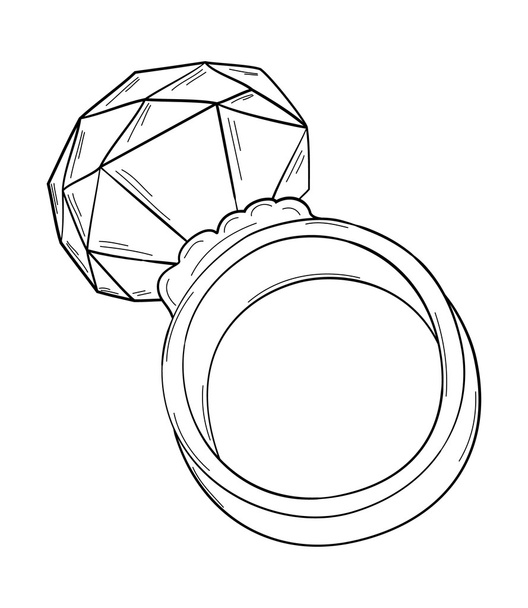 anillo de oro con piedra grande
 - Vector, imagen