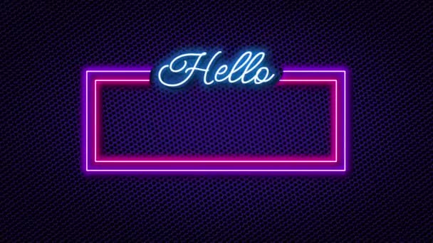 Neon rengi üzerine yazılmış "Hello Summer" yazısı animasyonu. Yüksek kalite 4k görüntü - Video, Çekim