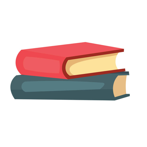 Book icon, stacked of books vector illustration, isolated on white background  - Vector, Image
