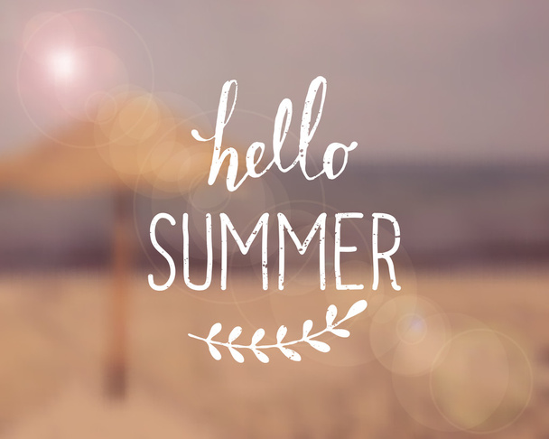 Typographic Summer Blurred Background Design - Wektor, obraz