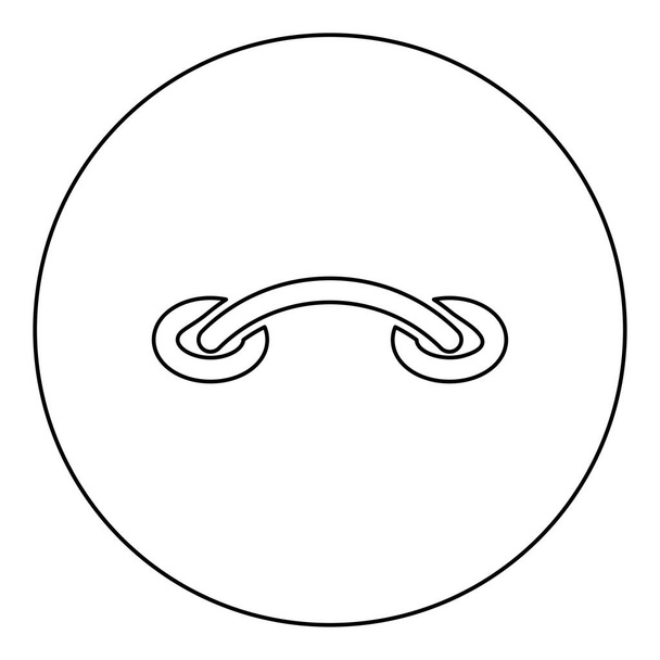 Вишивка хрестиком стебла хрестиком стебла нитки вставки зв'язати тканину Хірургічний шов Шов іконка шва в колі круглого чорного кольору Векторні ілюстрації зображення контурна лінія тонкий стиль - Вектор, зображення