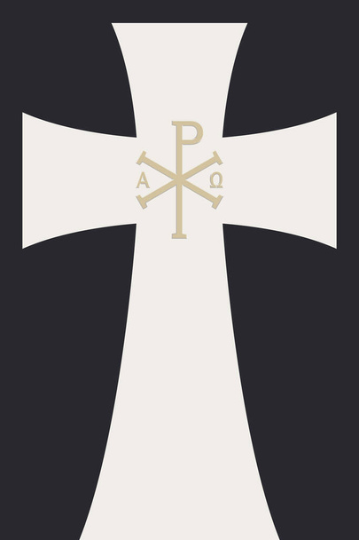 Монограмма Кристи. Монограмма Иисуса Христа (Христограмма). Христианский священный Чи Ро - Вектор,изображение