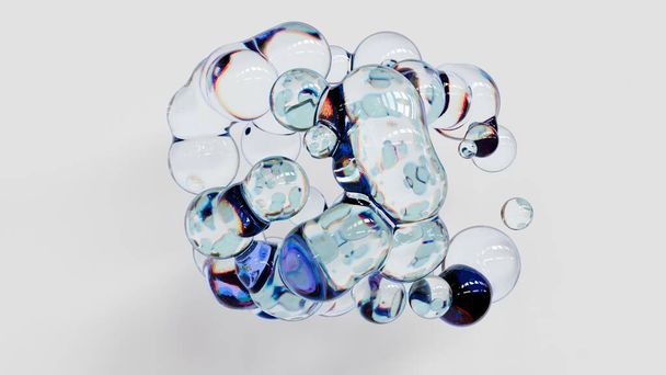 モダンでスタイリッシュなビジュアルエレメントを提供する3Dガラス抽象形式の背景. - 写真・画像
