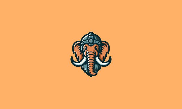 elefante usando capacete vetor ilustração mascote design - Vetor, Imagem