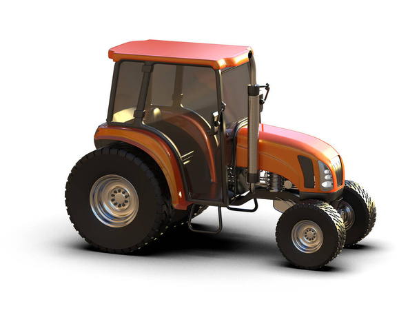 modern traktor fehér háttér, 3d renderelés illusztráció           - Fotó, kép