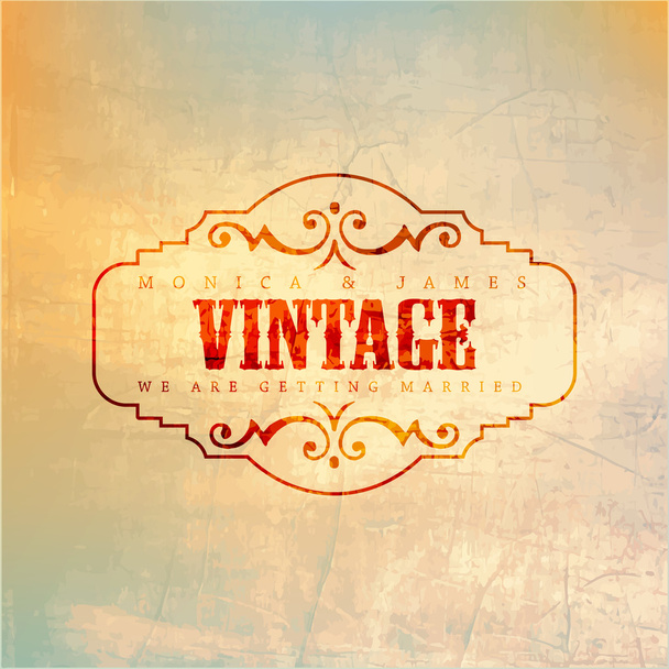 Greeting card in retro style - Vector, imagen