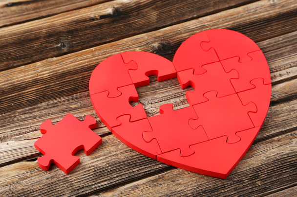 Red puzzle heart - Fotó, kép