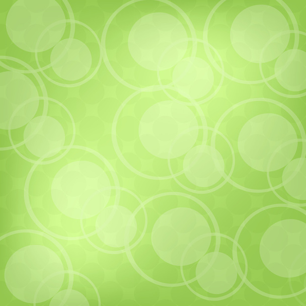 Green abstract background with circles and rings - Vector, Image