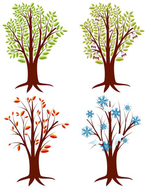 ağaç mevsim - Vektör, Görsel