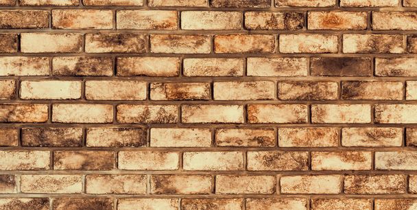 Background of brick wall with old texture pattern. Vintage style and grunge retro interior. uds - Photo, Image