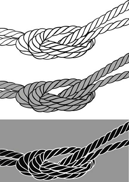 分離されたロープの結び目 - ベクター画像