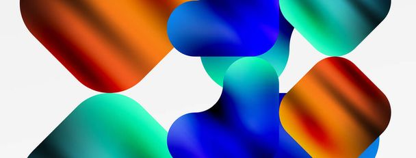 Color fluido metálico con formas abstractas geométricas. Ilustración de vectores para fondos de pantalla, Banner, Fondo, Tarjeta, Ilustración de libros, landing page - Vector, imagen