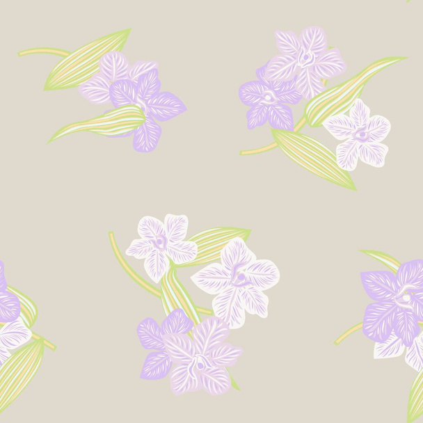 Neutraali väri Kasvitieteellinen Kukka saumaton kuvio suunnittelu muoti tekstiilit, grafiikka, taustat ja käsitöitä - Vektori, kuva