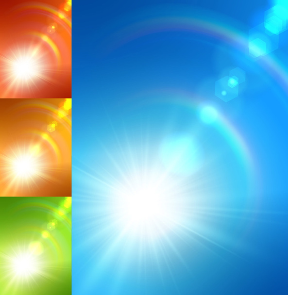 Realistic sun burst with flare - Вектор, зображення