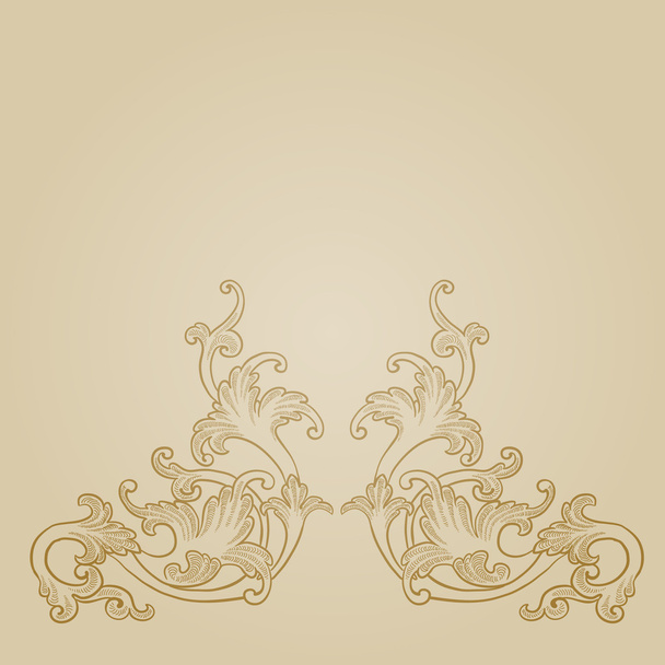 Baroque engraving floral design - Vektor, Bild
