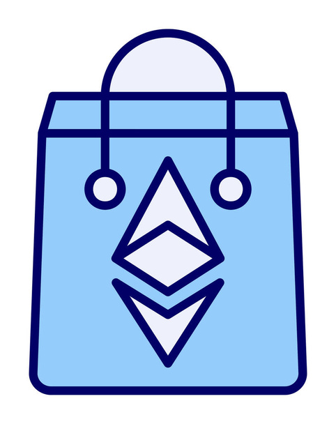 Ethereum Bag Web-Symbol, Vektorillustration  - Vektor, Bild