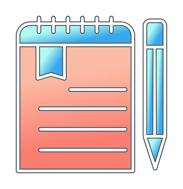 notepad icon isolated on abstract backround vector - Vector, Image