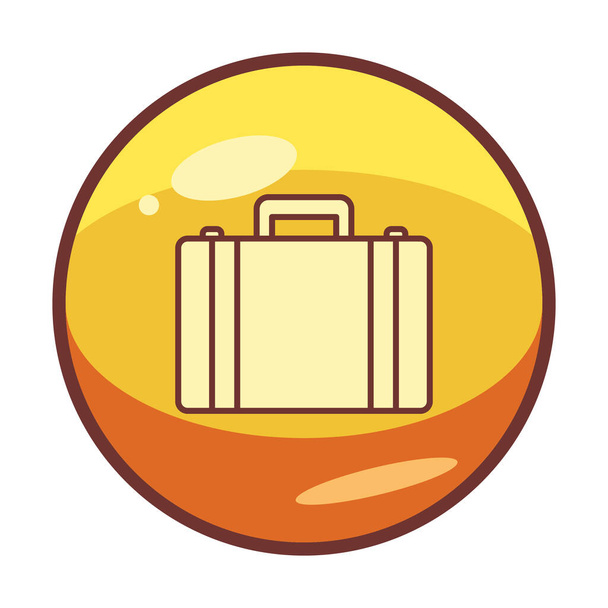 Icona piatta del vettore valigetta. Icona del business case, emoji valigia, illustrazione vettoriale - Vettoriali, immagini