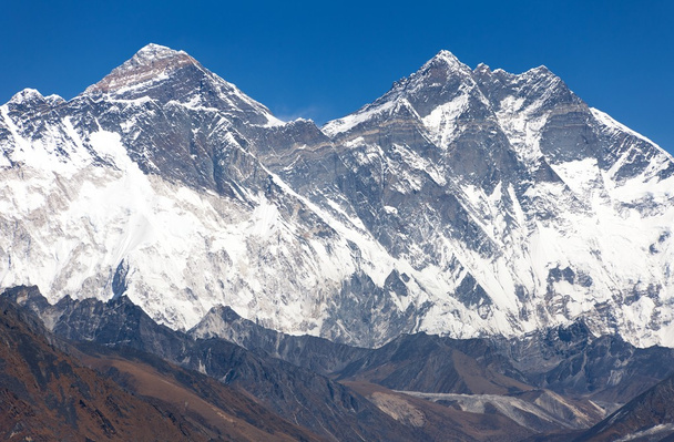 view of Mount Everest, Nuptse rock face, Lhotse - Foto, immagini