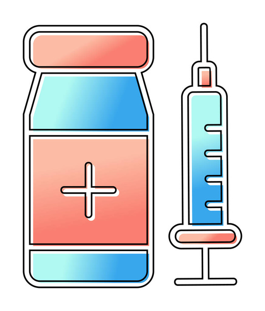 простая икона вакцинации, векторная иллюстрация - Вектор,изображение